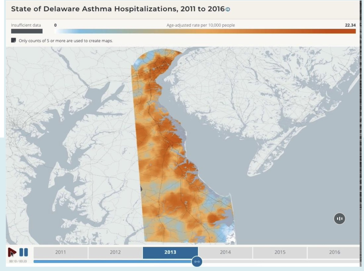 State of Delaware Asthma Hospitalizations, 2011-2016